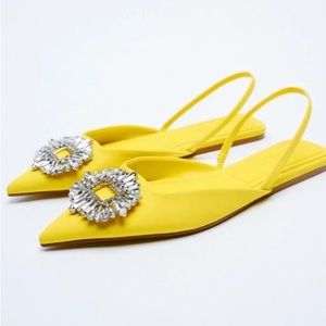 Zara slingback flats, size 37 (US6.5)